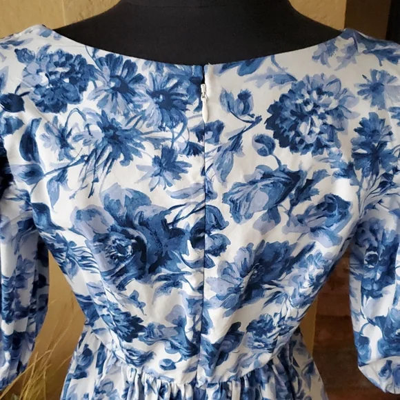 Abercrombie & Fitch Blue Floral Dress - Picture 9 of 16